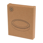 Base de carga inalámbrica con cable 2 en 1 de plástico reciclado 15W color blanco segunda vista con caja