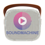 Altavoz inalámbrico de plástico reciclado con correa de cuero 3W color blanco