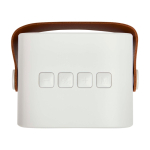 Altavoz inalámbrico de plástico reciclado con correa de cuero 3W color blanco tercera vista frontal