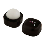 Bálsamo labial de vainilla con carcasa de plástico cuadrada FPS 15 color negro vista impresión tampografía