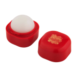 Bálsamo labial de vainilla con carcasa de plástico cuadrada FPS 15 color rojo vista impresión tampografía