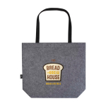 Bolsa para la compra de fieltro reciclado de alta calidad con 20L color gris oscuro vista trasera con logo