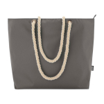 Bolsa de playa de poliéster reciclado con asas de cordón 23L color gris segunda vista frontal