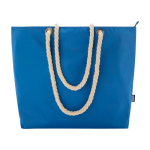 Bolsa de playa de poliéster reciclado con asas de cordón 23L color azul real segunda vista frontal