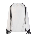 Mochila de cuerdas non-woven duradero y resistente al desgarro 5L color blanco tercera vista frontal
