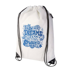 Mochila de cuerdas non-woven duradero y resistente al desgarro 5L color blanco vista impresión serigrafía