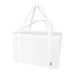 Bolsa de mano extragrande de poliéster reciclado con asas 65L color blanco
