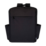 Mochila de poliéster reciclado con compartimento para PC 15” color gris oscuro segunda vista frontal
