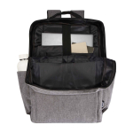 Mochila de poliéster reciclado con compartimento para PC 15” color gris jaspeado segunda vista