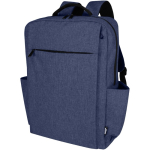 Mochila publicitaria de poliéster reciclado con compartimento para PC 15'' color azul jaspeado