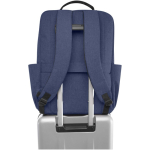 Mochila publicitaria de poliéster reciclado con compartimento para PC 15'' color azul jaspeado tercera vista