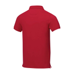 Polo de manga corta de hombre de algodón en piqué 200 g/m2 Elevate Life color rojo tercera vista trasera
