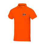 Polo de manga corta de hombre de algodón en piqué 200 g/m2 Elevate Life color naranja vista impresión serigrafía