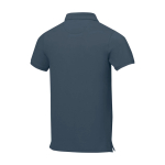 Polo de manga corta de hombre de algodón en piqué 200 g/m2 Elevate Life color azul cian tercera vista trasera