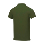 Polo de manga corta de hombre de algodón en piqué 200 g/m2 Elevate Life color verde militar tercera vista trasera