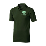 Polo de manga corta de hombre de algodón en piqué 200 g/m2 Elevate Life color verde militar