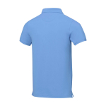 Polo de manga corta de hombre de algodón en piqué 200 g/m2 Elevate Life color azul claro tercera vista trasera