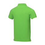Polo de manga corta de hombre de algodón en piqué 200 g/m2 Elevate Life color verde fluorescente tercera vista trasera