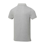 Polo de manga corta de hombre de algodón en piqué 200 g/m2 Elevate Life color gris claro jaspeado tercera vista trasera