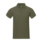 Polo de manga corta de hombre de algodón en piqué 200 g/m2 Elevate Life color verde oliva segunda vista frontal