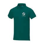 Polo de manga corta de hombre de algodón en piqué 200 g/m2 Elevate Life color verde oliva vista impresión serigrafía