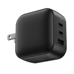 Cargador supperápido para varios países con 3 salidas 70W color negro decima vista