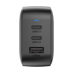 Cargador supperápido para varios países con 3 salidas 70W color negro segunda vista