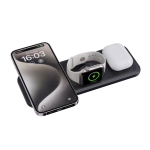 Cargador magnético 3 en 1 con carga inalámbrica magnética 15W color negro quinta vista