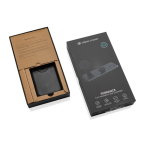 Cargador magnético 3 en 1 con carga inalámbrica magnética 15W color negro vista con caja