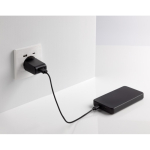 Powerbank de plástico reciclado con indicador de 10.000 mAh color negro sexta vista