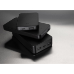 Powerbank de plástico reciclado con indicador de 10.000 mAh color negro vista de ambiente