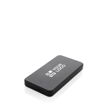 Powerbank de plástico reciclado con indicador de 10.000 mAh color negro vista de impresión