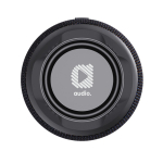Altavoz ecológico con sonido de alta calidad y subwoofer de 10W color negro vista con logo