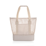 Elegante bolsa nevera 2 en 1 de RPET con forro de PEVA de 20L color beige