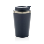 Taza térmica de doble pared ecológica con tapa antigoteo de 350ml color azul quinta vista