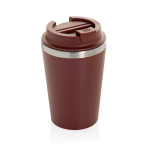 Taza térmica de doble pared ecológica con tapa antigoteo de 350ml color rojo