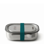 Fiambrera de acero inoxidable con cubierto y cinta Black+Blum 1 L color turquesa vista de impresión