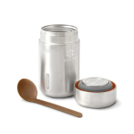 Frasco térmico de acero inoxidable con antigoteo Black+Blum 400ml vista con logo