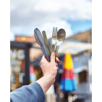 Set elegante de cubiertos de acero inoxidable Black+Blum color plateado