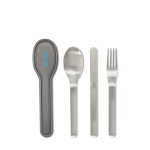 Set elegante de cubiertos de acero inoxidable Black+Blum color plateado vista de impresión