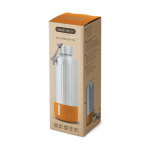 Botella térmica grande de acero inoxidable Black+Blum 850ml color naranja vista con caja