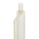 Bolígrafo ecológico de tacto suave con clip y tinta azul color blanco cuarta vista