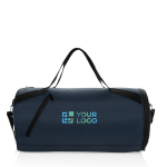 Bolsa de deporte de RPET con correo ajustable capacidad 25L color azul marino vista de impresión