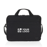 Maletín de RPET con un elegante diseño para PC 15,6” Swiss Peak color negro vista de impresión