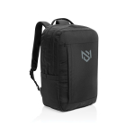 Mochila con bolsillo frontal con cremallera PC 15,6” Swiss Peak color negro vista con logo