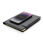 Portafolio magnético ecológico con tapa dura A5 hojas a rayas color negro sexta vista