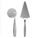 Set de utensilios para la pizza de acero inoxidable Boska color plateado brillante