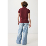 Polo piqué de algodón reciclado mujer casual fit 220 g/m2 Iqoniq color burdeos segunda vista con modelo
