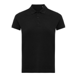 Polo piqué de algodón reciclado de mujer casual fit 220 g/m2 Iqoniq color negro