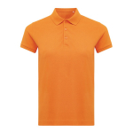Polo piqué de algodón reciclado de mujer casual fit 220 g/m2 Iqoniq color naranja